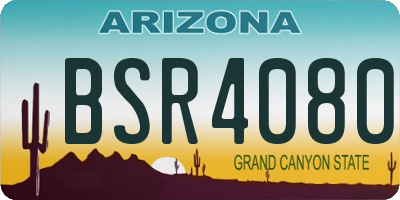 AZ license plate BSR4080