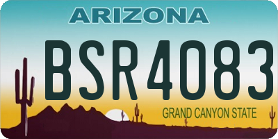 AZ license plate BSR4083