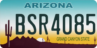 AZ license plate BSR4085