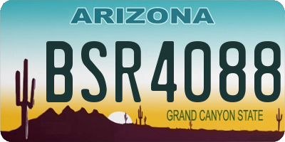 AZ license plate BSR4088