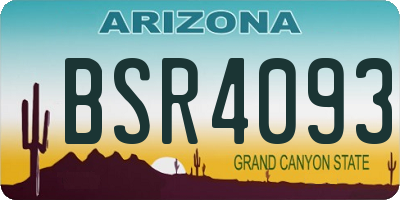 AZ license plate BSR4093