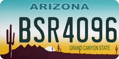 AZ license plate BSR4096