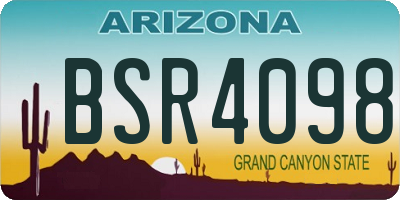 AZ license plate BSR4098