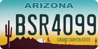 AZ license plate BSR4099