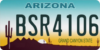 AZ license plate BSR4106