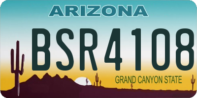 AZ license plate BSR4108