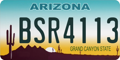 AZ license plate BSR4113