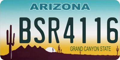 AZ license plate BSR4116