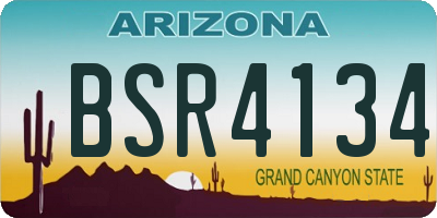 AZ license plate BSR4134