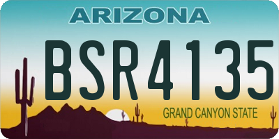 AZ license plate BSR4135