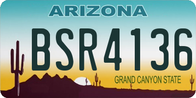 AZ license plate BSR4136