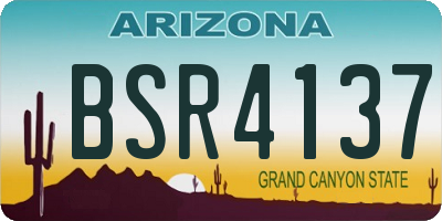 AZ license plate BSR4137