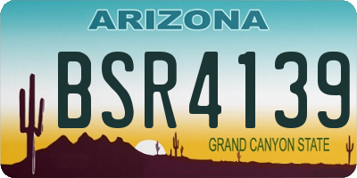 AZ license plate BSR4139