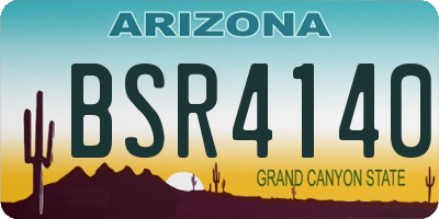 AZ license plate BSR4140