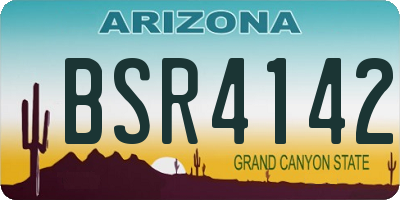 AZ license plate BSR4142