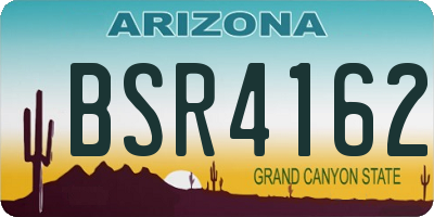 AZ license plate BSR4162