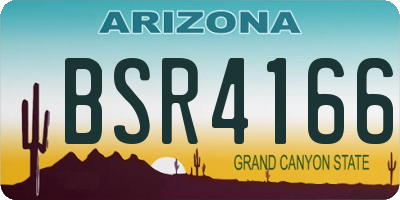 AZ license plate BSR4166