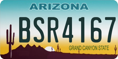 AZ license plate BSR4167