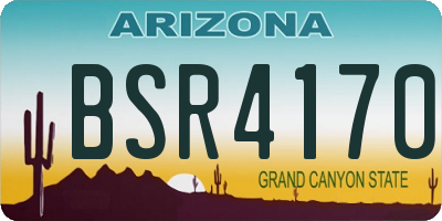 AZ license plate BSR4170