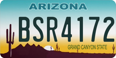 AZ license plate BSR4172