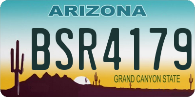 AZ license plate BSR4179