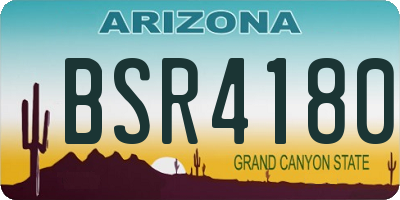 AZ license plate BSR4180