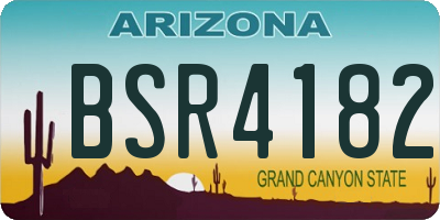 AZ license plate BSR4182