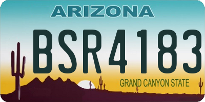 AZ license plate BSR4183