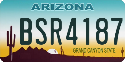 AZ license plate BSR4187