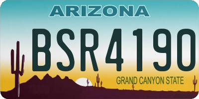 AZ license plate BSR4190