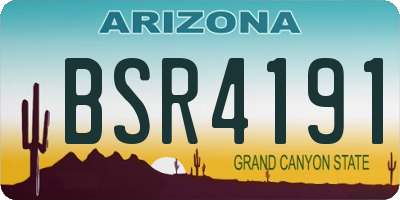 AZ license plate BSR4191