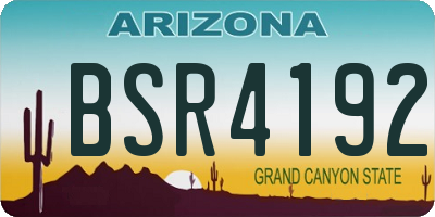 AZ license plate BSR4192