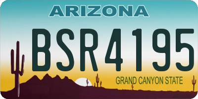 AZ license plate BSR4195