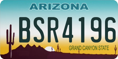 AZ license plate BSR4196