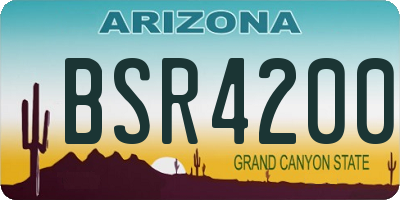 AZ license plate BSR4200