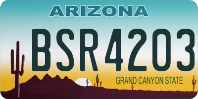 AZ license plate BSR4203