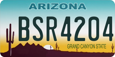 AZ license plate BSR4204