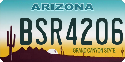 AZ license plate BSR4206