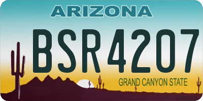 AZ license plate BSR4207