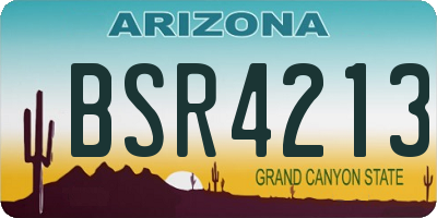 AZ license plate BSR4213