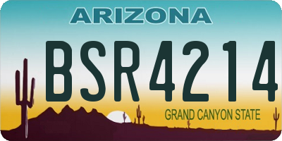 AZ license plate BSR4214