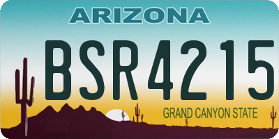 AZ license plate BSR4215