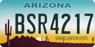 AZ license plate BSR4217