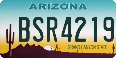 AZ license plate BSR4219