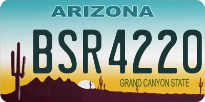 AZ license plate BSR4220