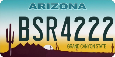 AZ license plate BSR4222