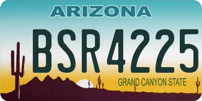 AZ license plate BSR4225