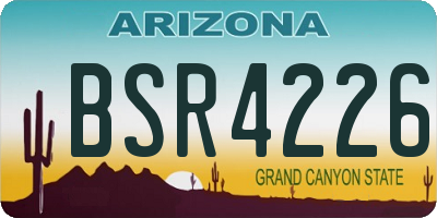 AZ license plate BSR4226