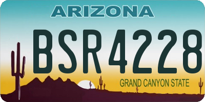 AZ license plate BSR4228