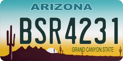 AZ license plate BSR4231